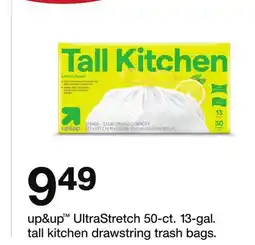 Target up & up UltraStretch 50-ct. 13-gal. tall kitchen drawstring trash bags offer