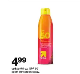 Target up&up 5.5-oz. SPF 50 sport sunscreen spray offer