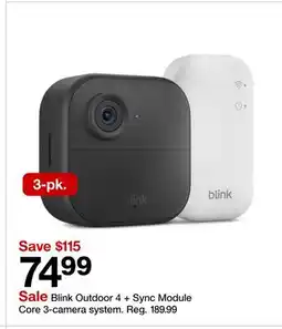 Target Blink Outdoor 4 + Sync Module Core 3-camera system offer