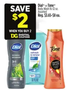 Dollar General Dial or Tone Body Wash offer