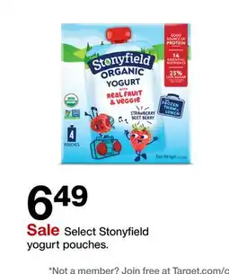 Target Select Stonyfield yogurt pouches offer