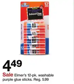 Target Elmer's 12-pk. washable purple glue sticks offer