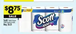Dollar General Scott Bath Tissue 1000 Sheets offer