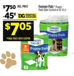 Dollar General Forever Pals Puppy Pads Odor Control or XL offer