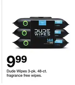 Target Dude Wipes 3-pk. 48-ct. fragrance free wipes offer