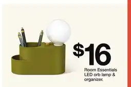 Target Room Essentials LED orb lamp & organizer offer