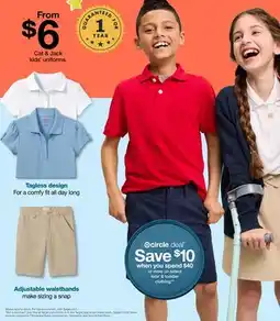 Target Cat & Jack kids' uniforms offer