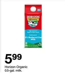 Target Horizon Organic 0.5-gal. milk offer