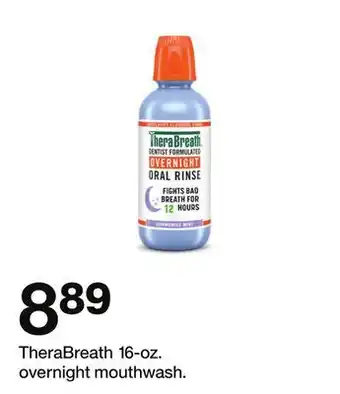 Target TheraBreath 16-oz. overnight mouthwash offer
