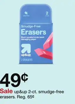 Target up & up 2-ct. smudge-free erasers offer