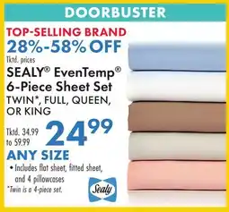 Boscov's SEALY EvenTemp 6-Piece Sheet Set offer