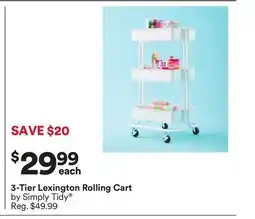 Michaels 3-Tier lexington Rolling Cart by Simply Tidy offer