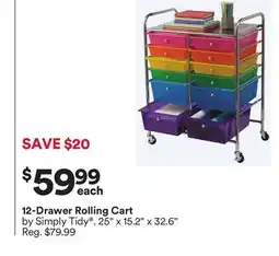Michaels 12-Drawer Rolling Cart offer