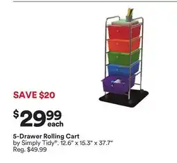 Michaels 5-Drawer Rolling Cart offer