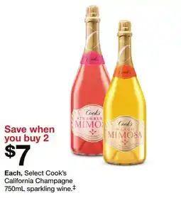 Target Select Cook's California Champagne 750mL sparkling wine.‡ offer
