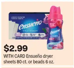 CVS Ensueño dryer sheets 80 ct. or beads 6 oz offer