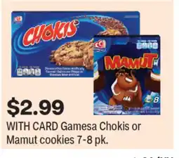 CVS Gamesa Chokis or Mamut cookies offer