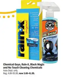 Meijer Chemical Guys, Rain-X, Black Magic and No Touch Cleaning Chemicals offer