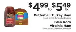 ShopRite Butterball Turkey Ham / Glen Rock Virginia Ham offer