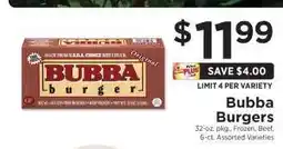 ShopRite Bubba Burgers offer