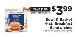 ShopRite Bowl & Basket 4-ct. Breakfast Sandwiches offer