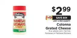 ShopRite Colonna Grated Cheese offer