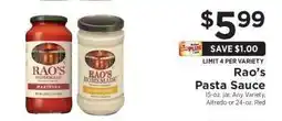 ShopRite Rao's Pasta Sauce offer