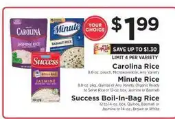 ShopRite Carolina Rice, Minute Rice, Success Boil-In-Bag Rice offer