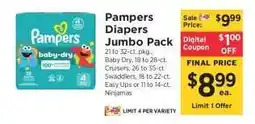ShopRite Pampers Diapers Jumbo Pack offer