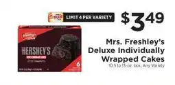 ShopRite Mrs. Freshley's Deluxe Individually Wrapped Cakes offer