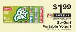ShopRite GO-GURT Portable Yogurt offer