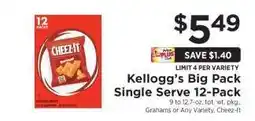 ShopRite Kellogg's Big Pack Single Serve 12-Pack offer