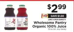 ShopRite Wholesome Pantry Organic 100% Juice offer