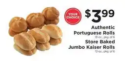 ShopRite Authentic Portuguese Rolls / Store Baked Jumbo Kaiser Rolls offer