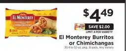 ShopRite El Monterey Burritos or Chimichangas offer