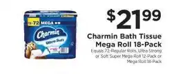 ShopRite Charmin Bath Tissue Mega Roll 18-Pack offer