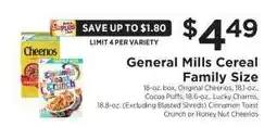 ShopRite General Mills Cereal Family Size offer