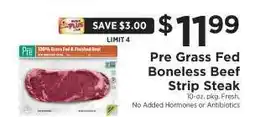 ShopRite Pre Grass Fed Boneless Beef Strip Steak offer