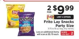 ShopRite Frito Lay Snacks Party Size offer