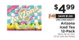 ShopRite Arizona Iced Tea 12-Pack offer