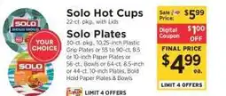 ShopRite Solo Hot Cups or Solo Plates offer
