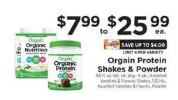 ShopRite Orgain Protein Shakes & Powder offer