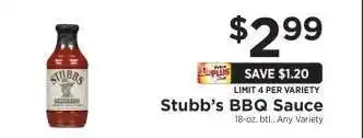ShopRite Stubb's BBQ Sauce offer