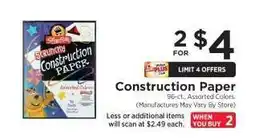 ShopRite Construction Paper offer