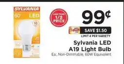 ShopRite Sylvania LED A19 Light Bulb offer