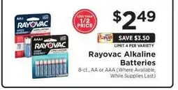 ShopRite Rayovac Alkaline Batteries offer
