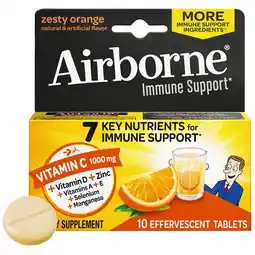 Walgreens Immune Support Effervescent Tablets Zesty Orange offer