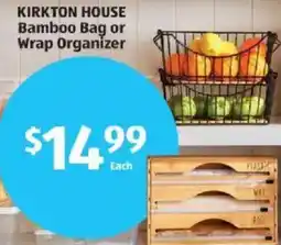 Aldi KIRKTON HOUSE Bamboo Bag or Wrap Organizer offer