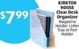 Aldi KIRKTON HOUSE Clear Desk Organizer Magazine Holder, Letter Tray or Pen Holder offer