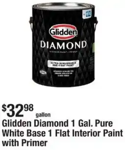 The Home Depot Glidden Diamond 1 Gal. Pure White Base 1 Flat Interior Paint with Primer offer